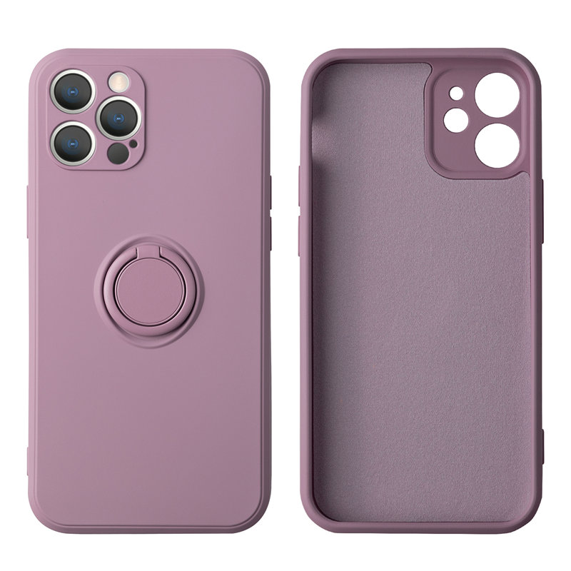 Purple Silicone Case With Ring Holder