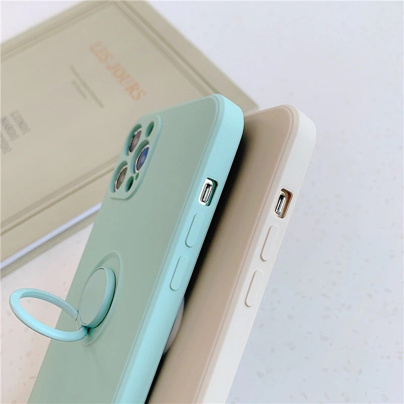 Soft Silicone iPhone Case With Ring Holder