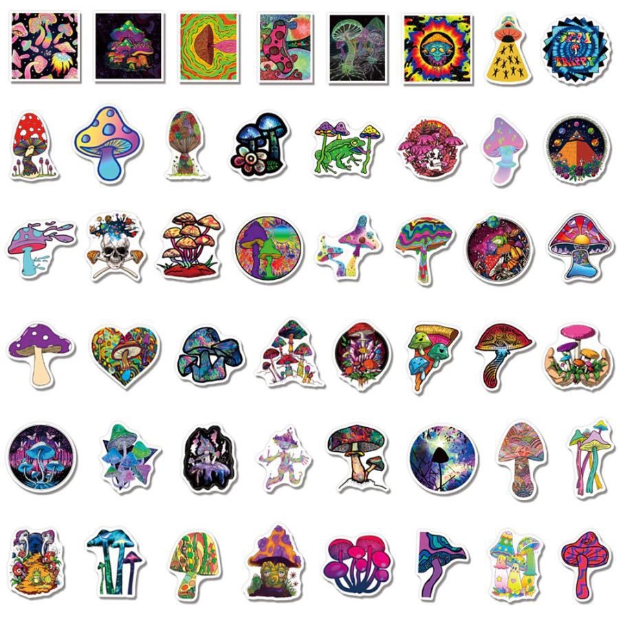 Trippy stickers for water bottle phone case laptops