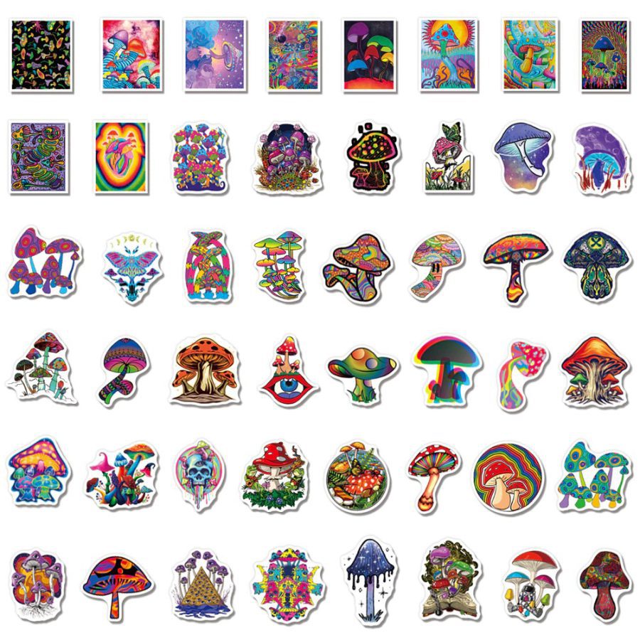 psychedelic trippy stickers for water bottle phone case laptops