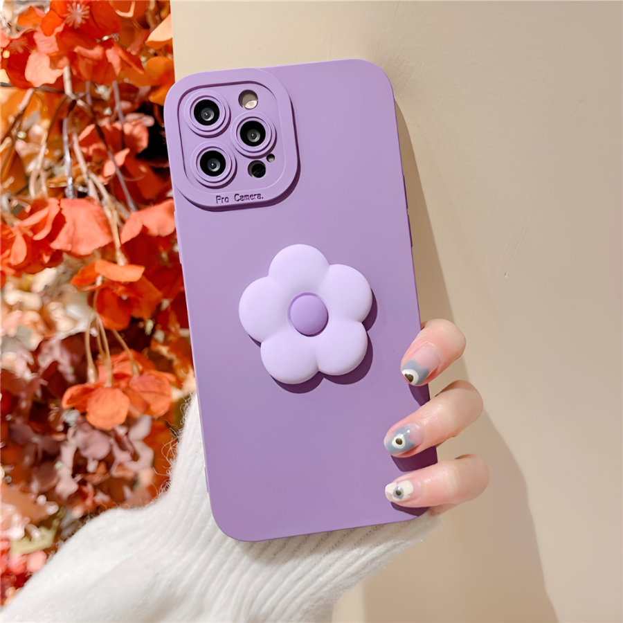 3D Purple Flower Phone Case - iPhone 14 Pro Max