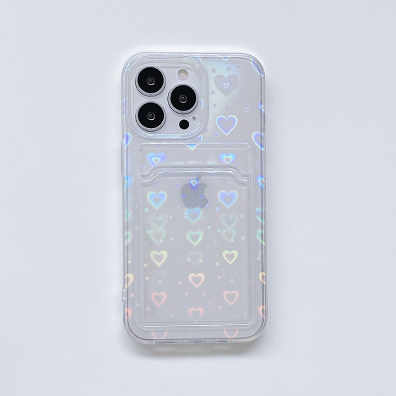 Holographic Heart Clear iPhone 12 Pro Max Case