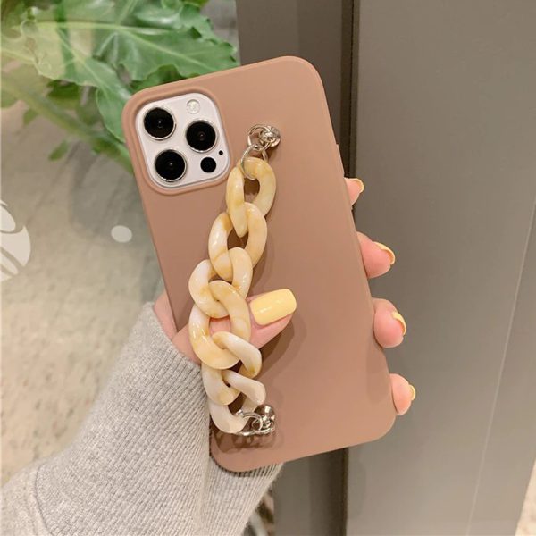 Silicone Case With Marble Chain