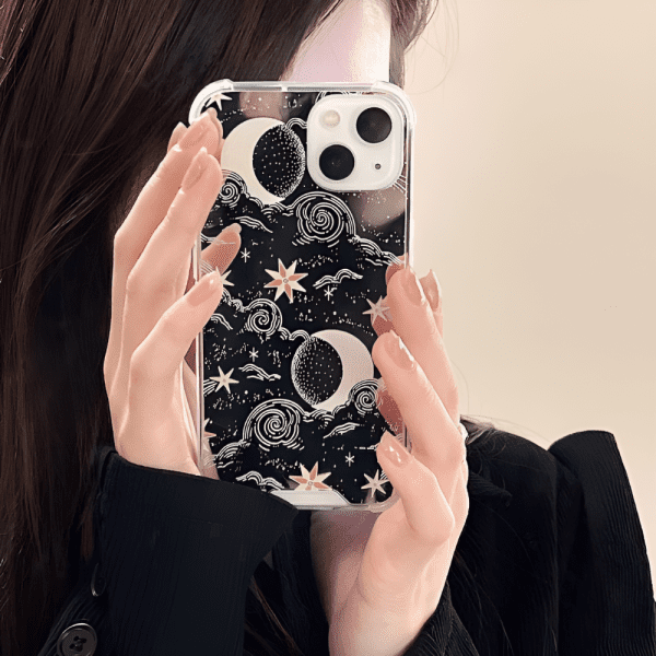 Celestial Moon & Star Mirror iPhone 13 Case