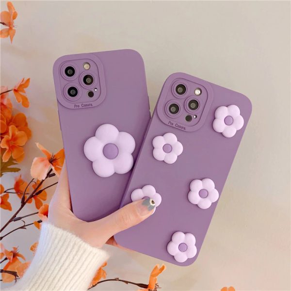 Puffy Purple Flowers iPhone 13 Pro Max Case