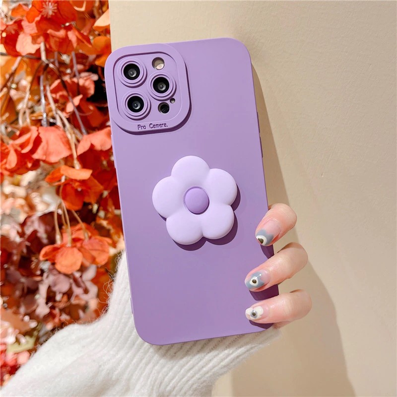 Puffy Purple Flowers iPhone 14 Pro Max Case