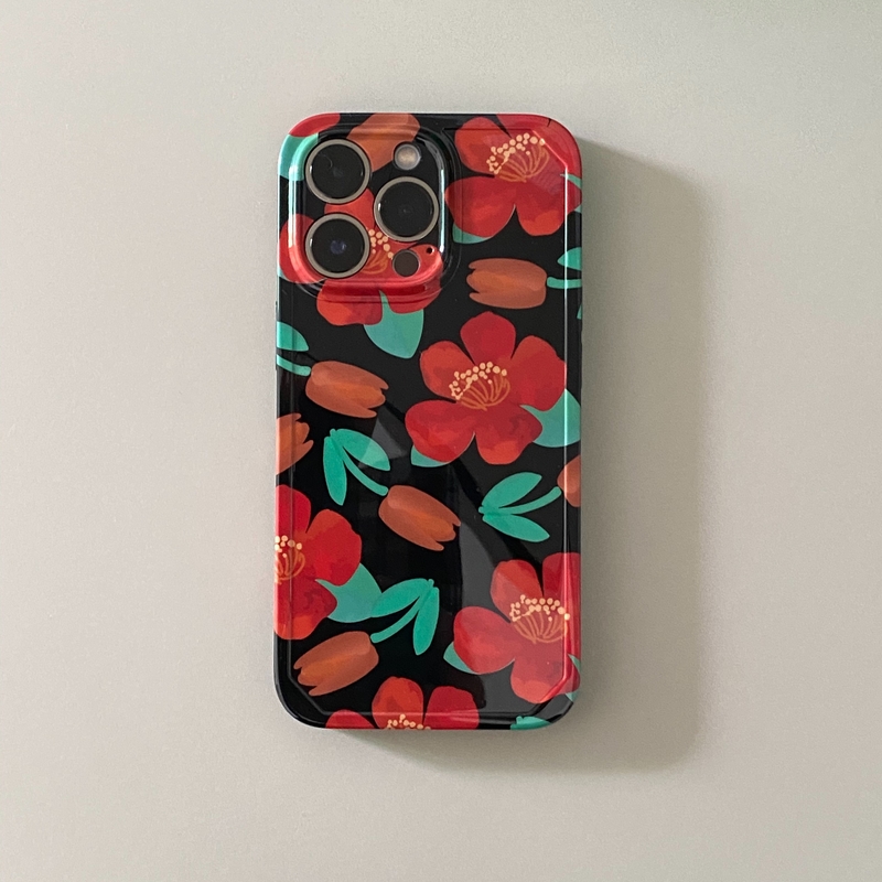 Red Flowers iPhone 13 Pro Max Case