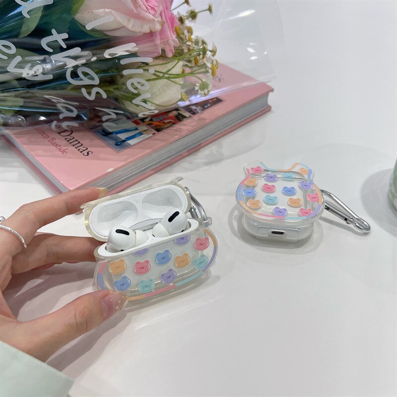 3D Colorful Bear AirPods Cases