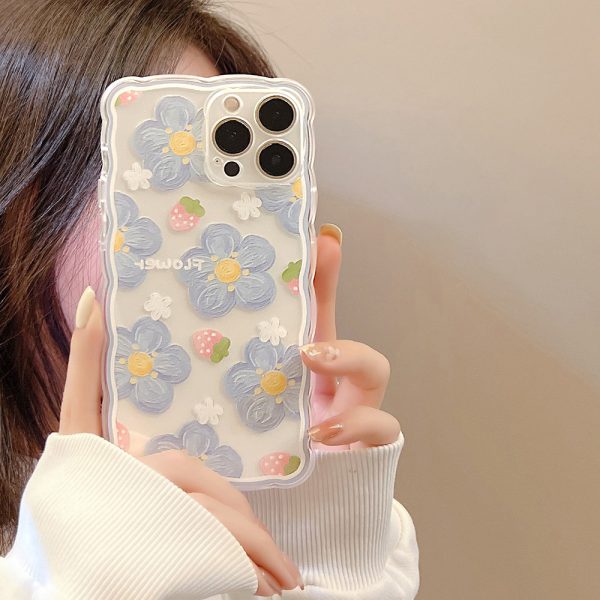 Blue Wavy Flowers Phone Case - iPhone 12 Pro Max