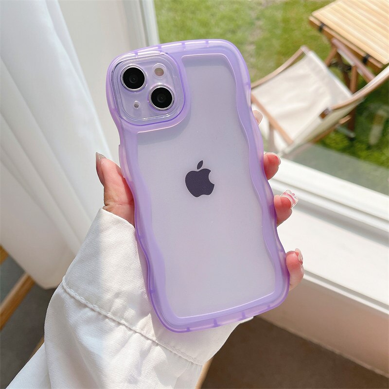 Clear Purple Wavy iPhone 13 Cases