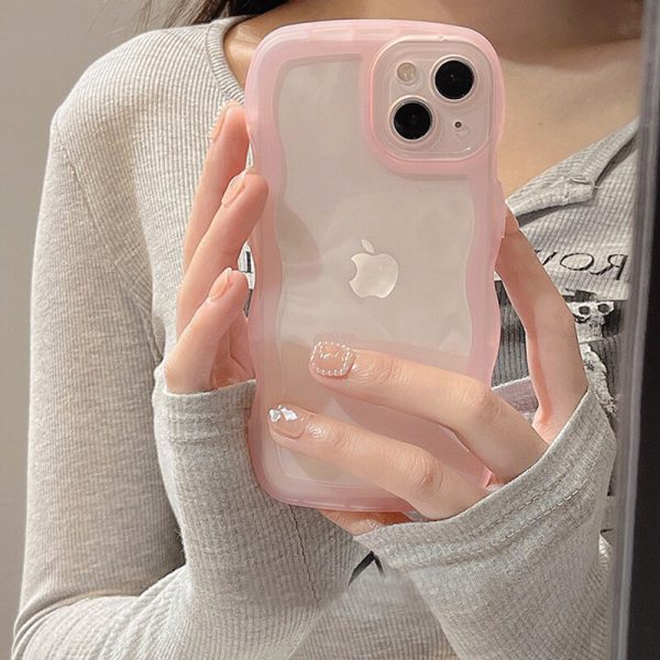 Clear Pink Wavy iPhone 13 Cases
