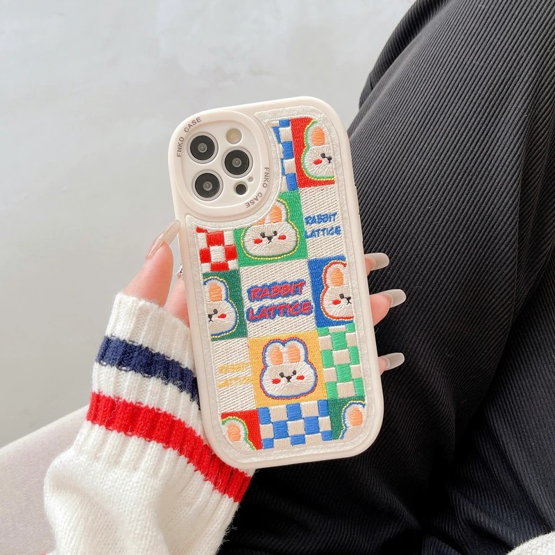 Embroidery Rabbit iPhone 12 Case
