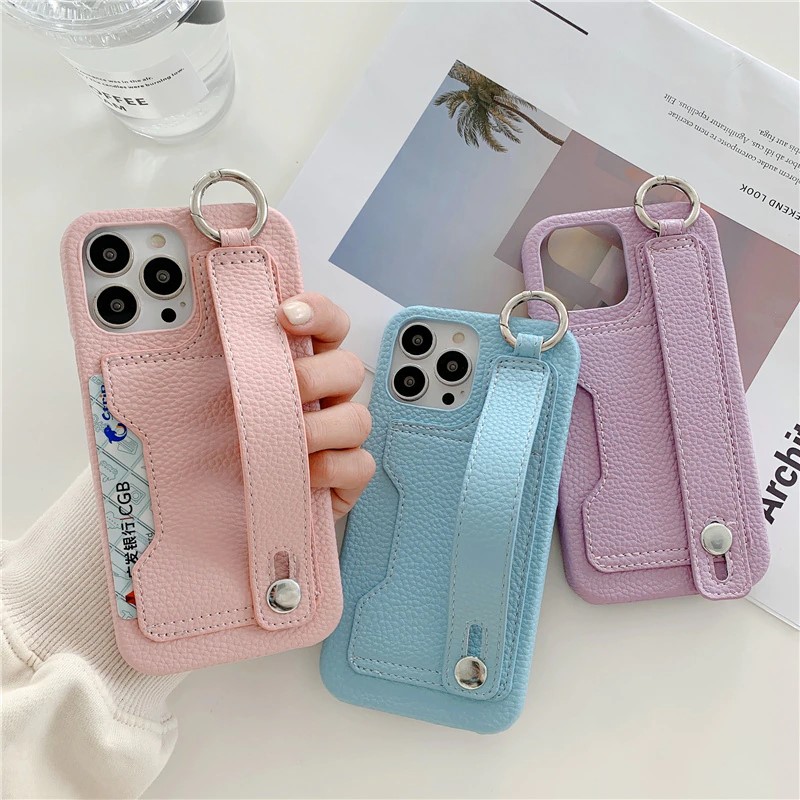 Leather iPhone Cases With Wrist Strap