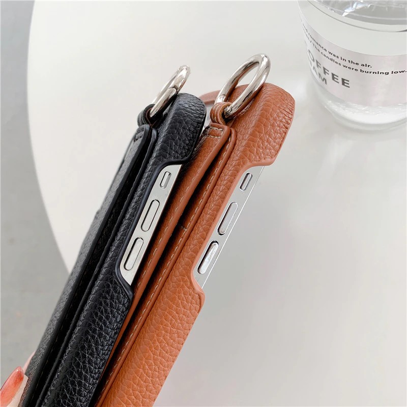 Leather iPhone Cases With Wrist Strap