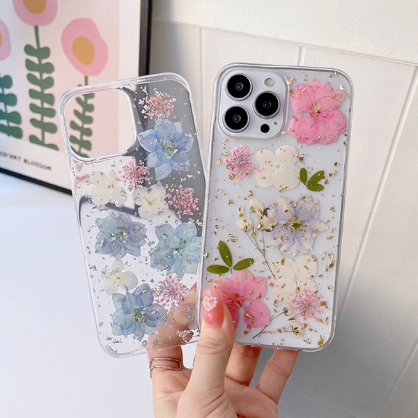 Glitter Dried Flowers iPhone Case