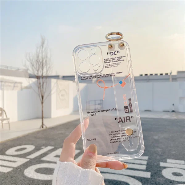 Off White iPhone Case With Wrist Strap