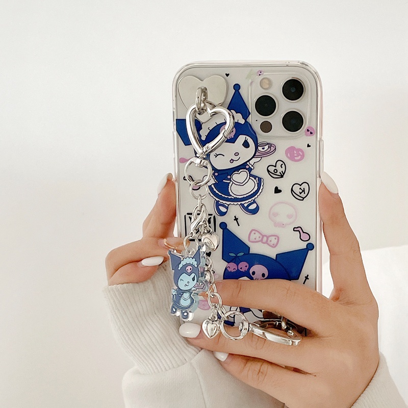 Purple Kuromi iPhone Case With Chain