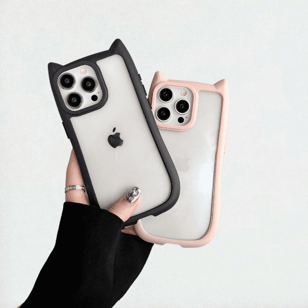 3D Cat Ear iPhone 15 Pro Max Cases