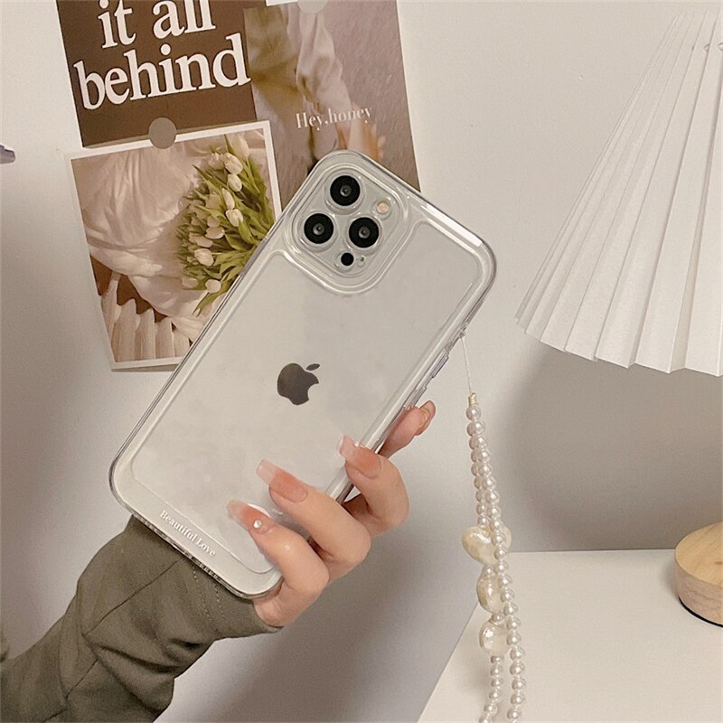 Clear iPhone 11 Pro Max Case With Pearl Strap