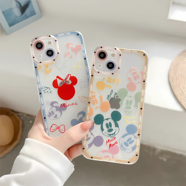 Mickey Mouse and Minnie Mouse Stamp Design iPhone Cases