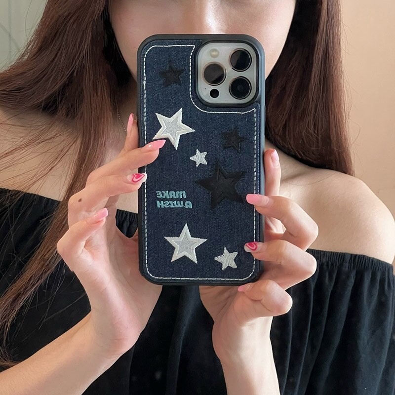 Embroidery Stars iPhone 13 Pro Max Case