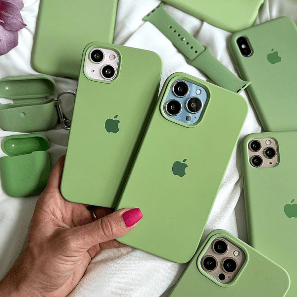 Green Silicone iPhone 14 Pro Max Cases