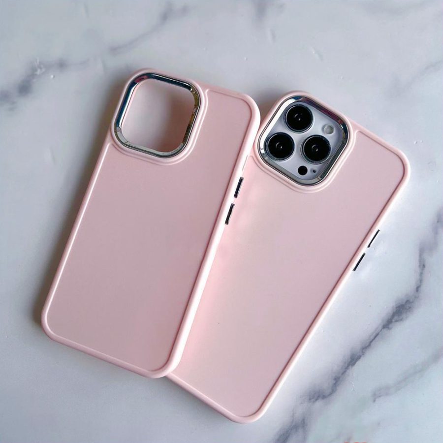 Pink Plated Silicone iPhone 12 Pro Max Case