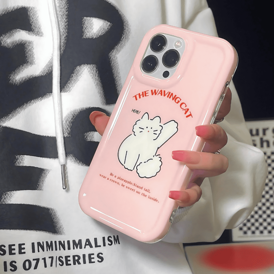 Pink Cat iPhone 14 Pro Max Case