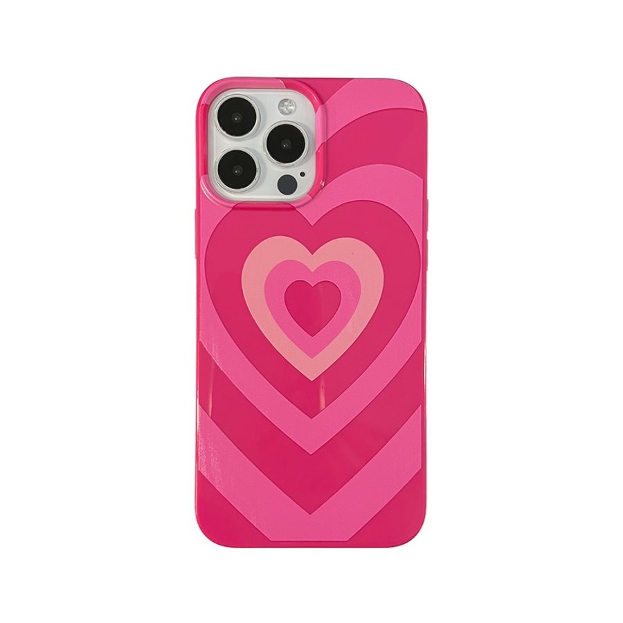 70s Pink Heart iPhone 14 Pro Max Case
