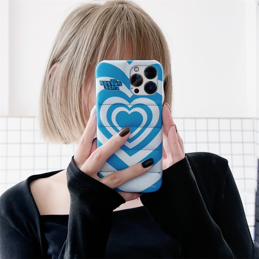 70s Blue Heart Puffer iPhone 12 Pro Max Case