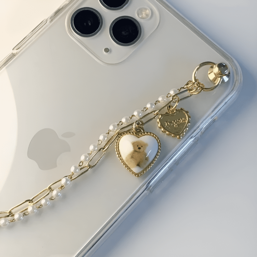 Clear iPhone 11 Pro Max Case with Teddy Bear Charm