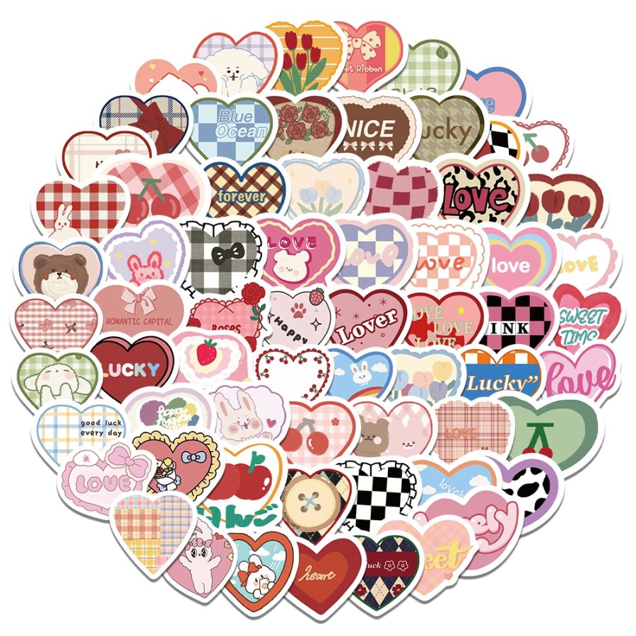 Heart Stickers For Water Bottle, Phone Case, Laptop