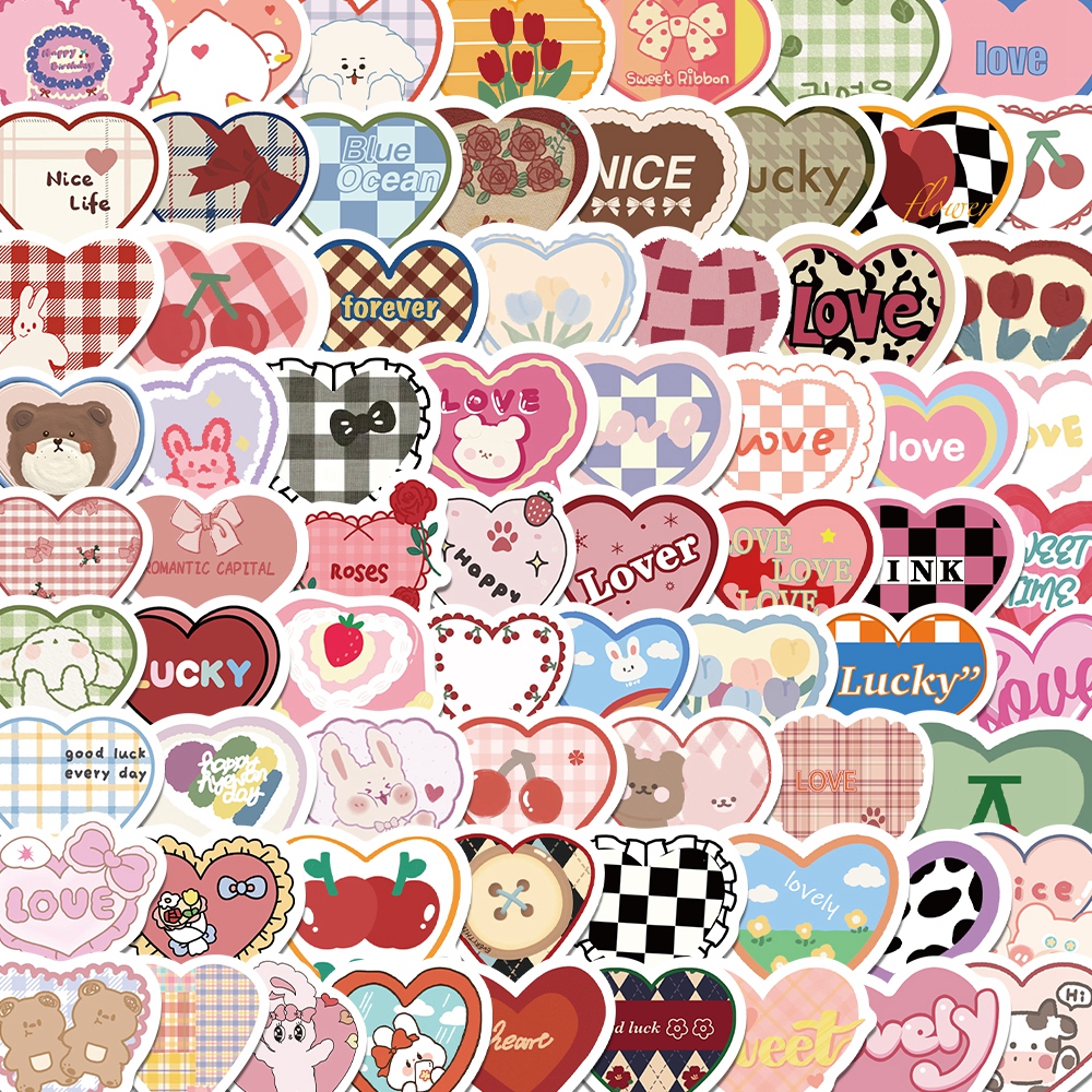  Heart Stickers, I Love You Stickers Pack, 50Pcs