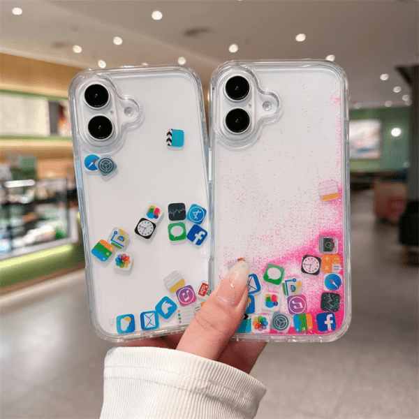 iPhone 16 Liquid Glitter Cases