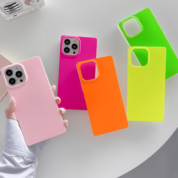 iPhone 15 Pro Max Square Cases - Neon Colors