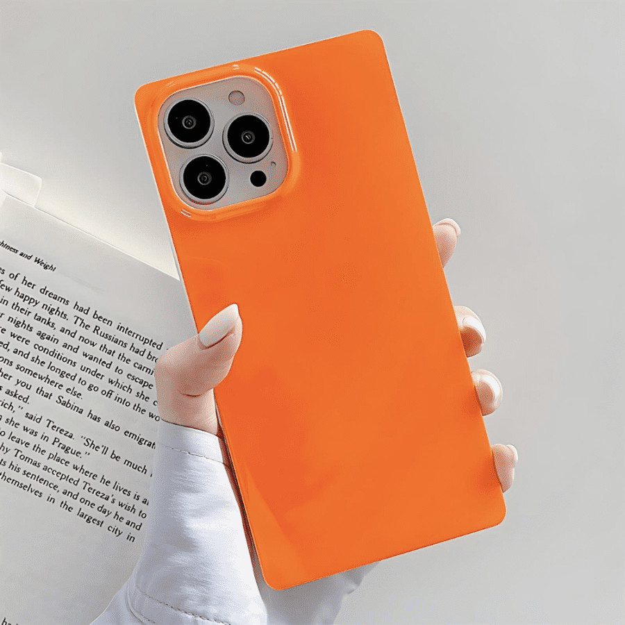 iPhone 12 Pro Max Square Case - Orange Color