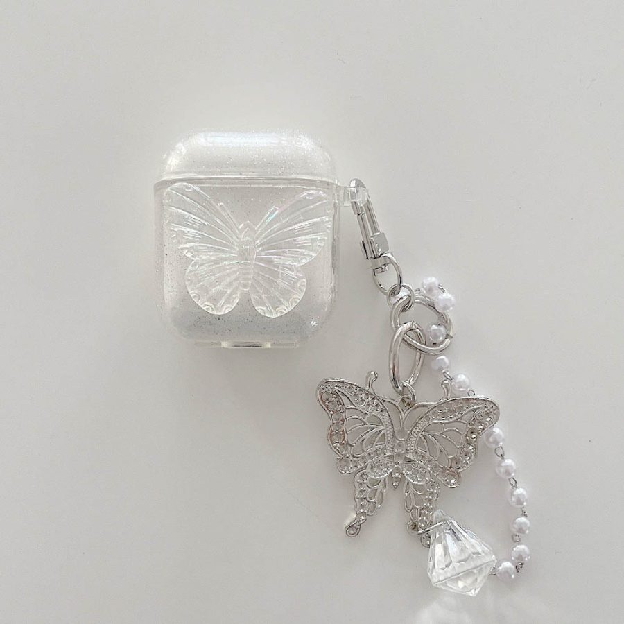 Crystal Butterfly AirPods Case With Charm