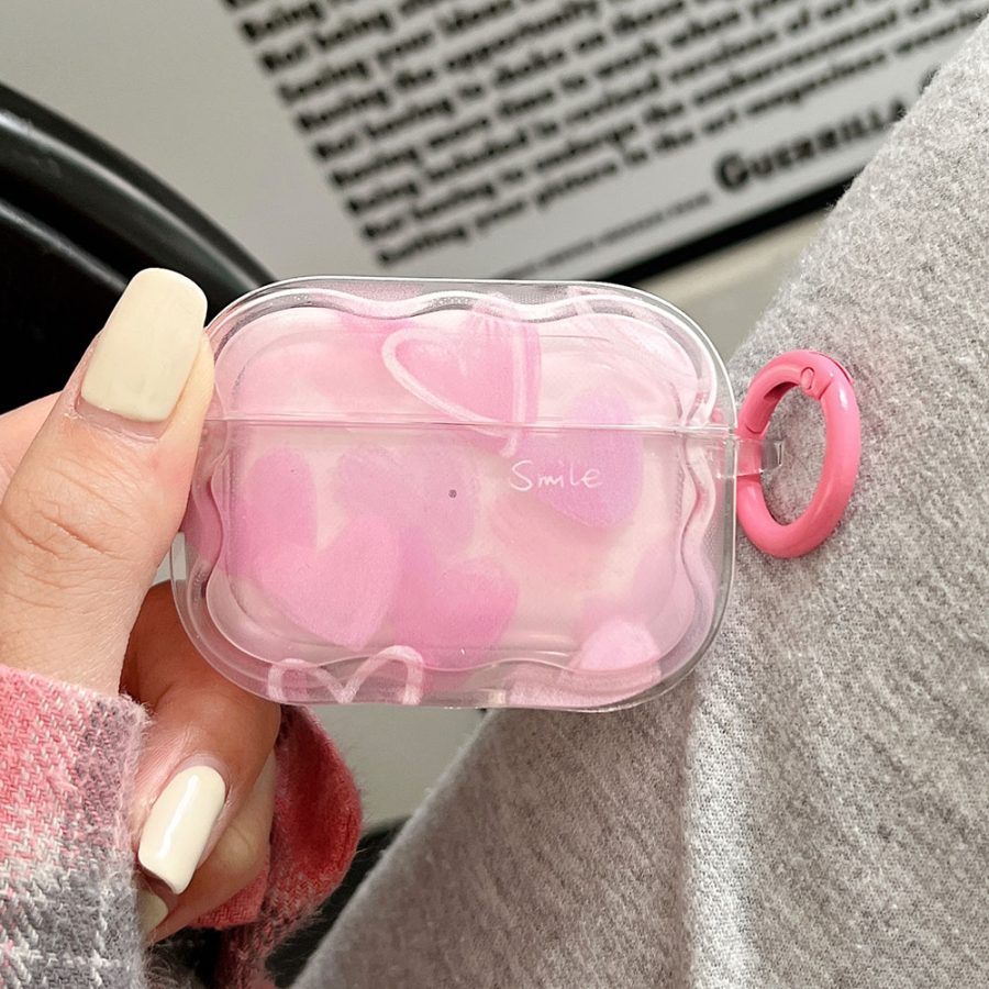 Pink Heart Painting AirPod Case