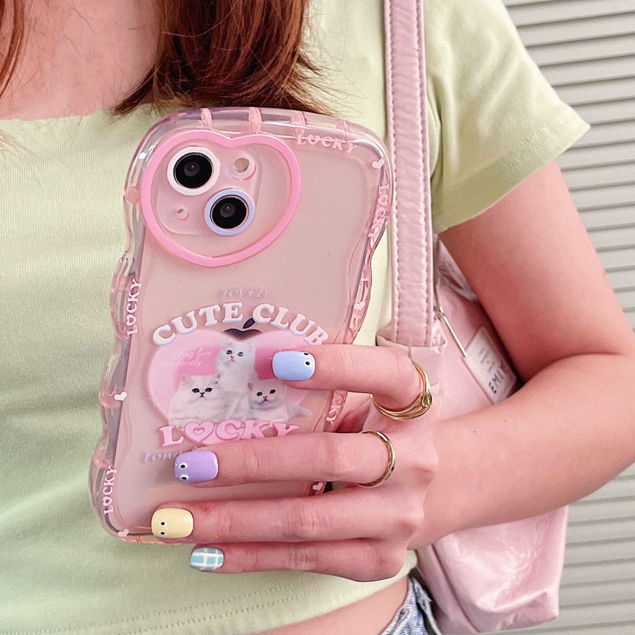 Pink Wavy Cats iPhone XR Case