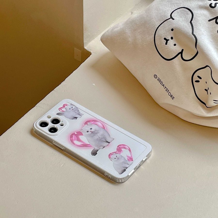 White Cat iPhone 14 Pro Max Case