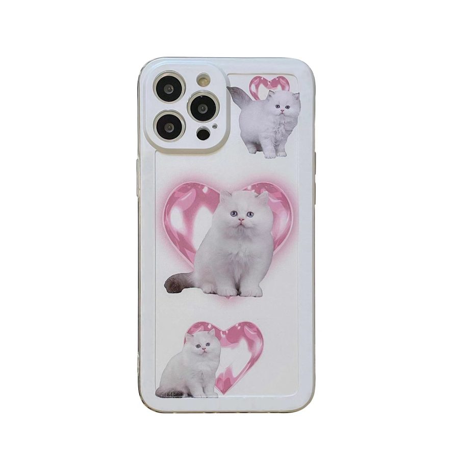 White Cat iPhone 13 Pro Max Case