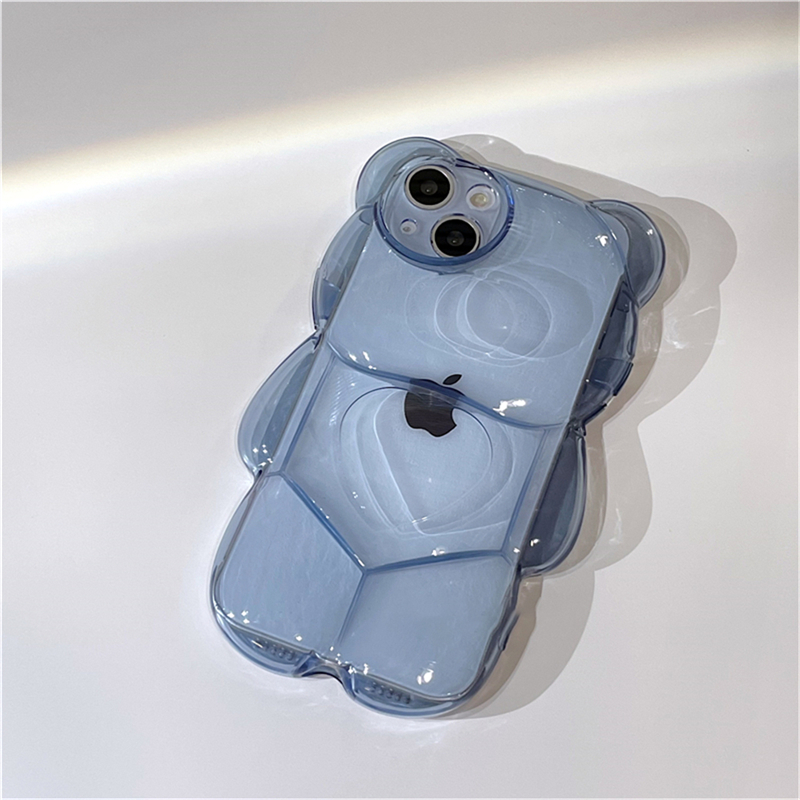 3D Teddy Bear Blue iPhone Case