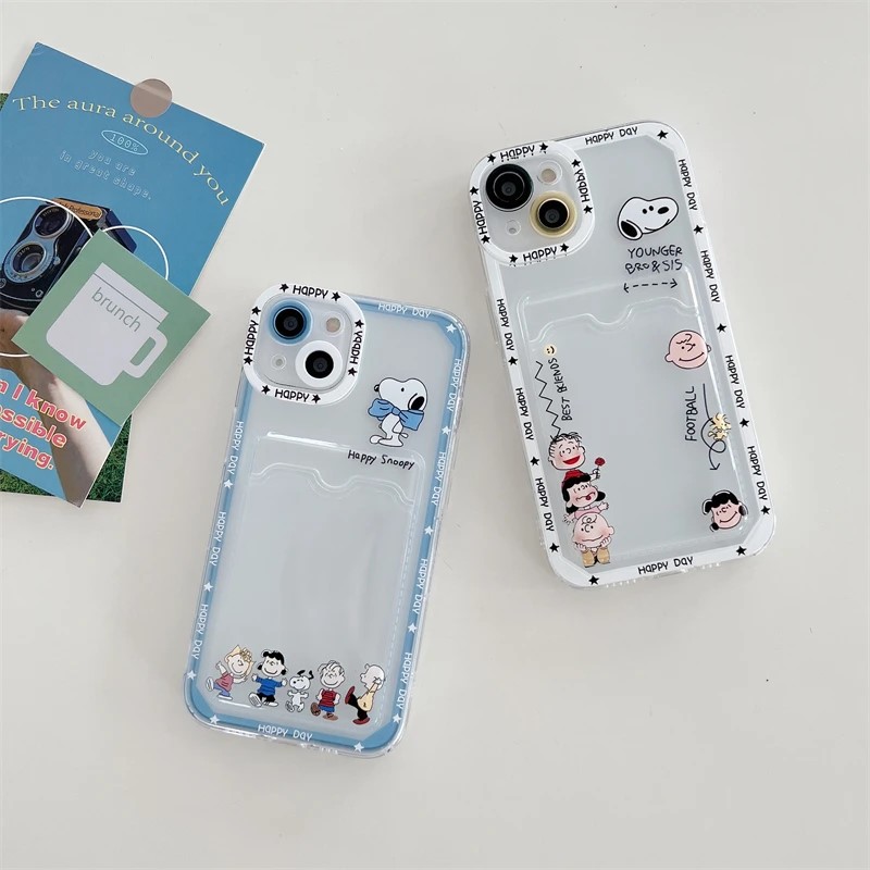 Snoopy iPhone 15 Cases With Card Holder