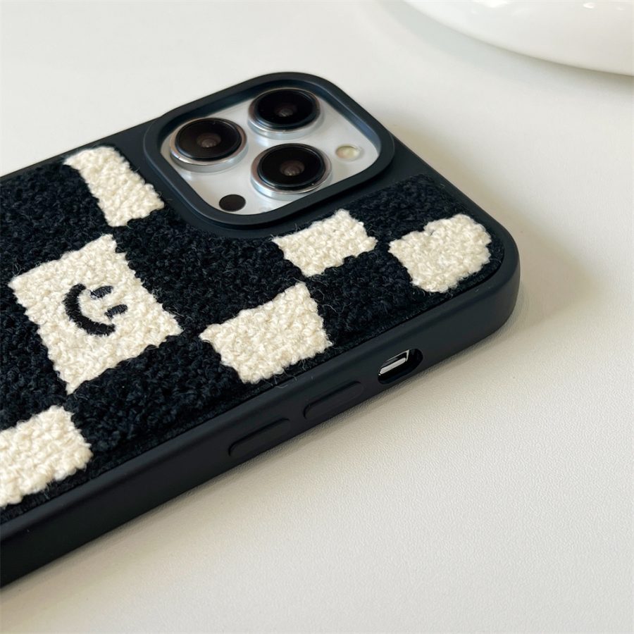 Checkered Embroidery iPhone 12 Pro Max Case