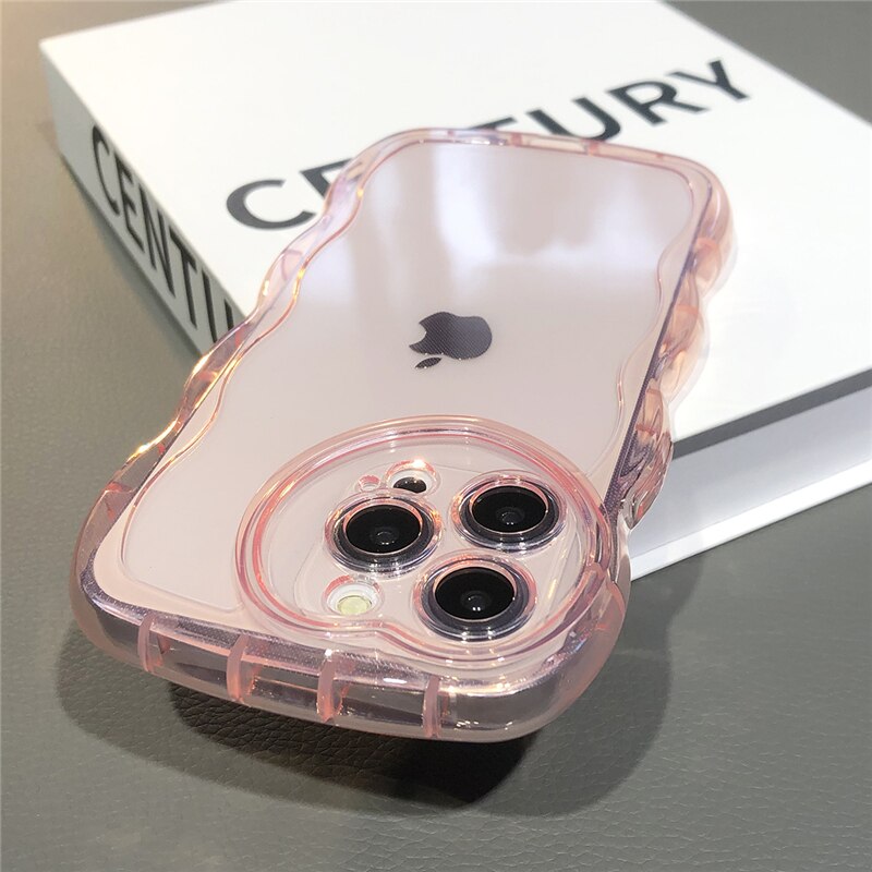 Clear Pink Heart iPhone 14 Pro Max Case