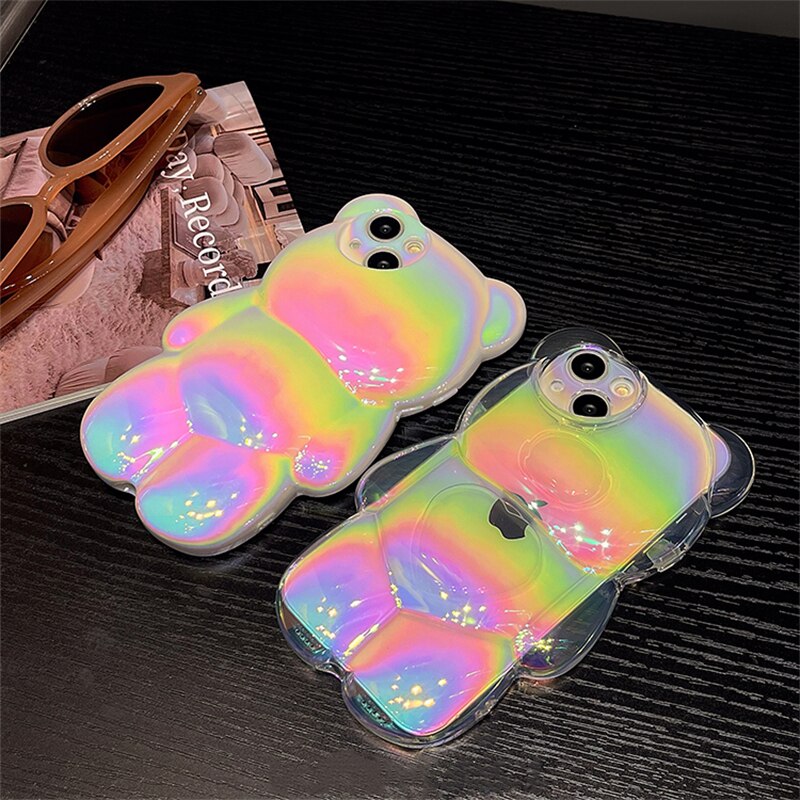 3D Holographic Teddy Bear iPhone Case