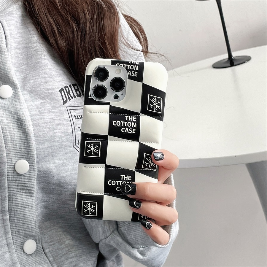 Black and White Checkered Puffer iPhone Case