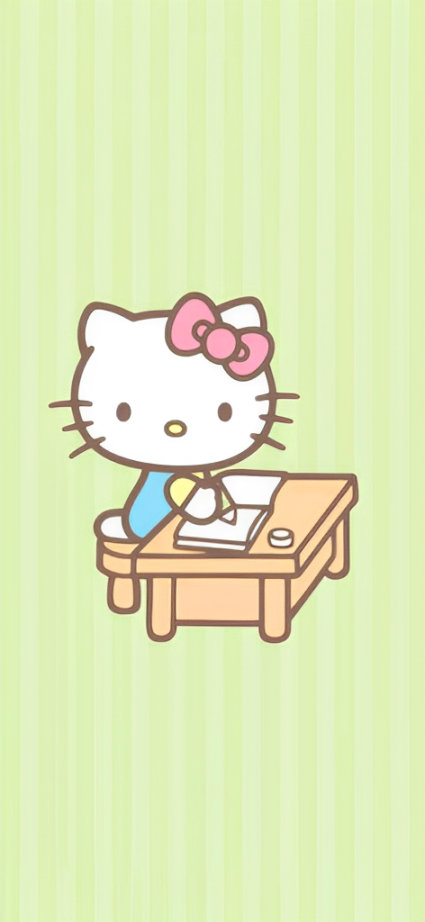 iPhone Wallpaper - Hello Kitty reading a book