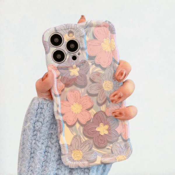 Colorful Floral Wavy Phone Case - iPhone 16 Pro Max