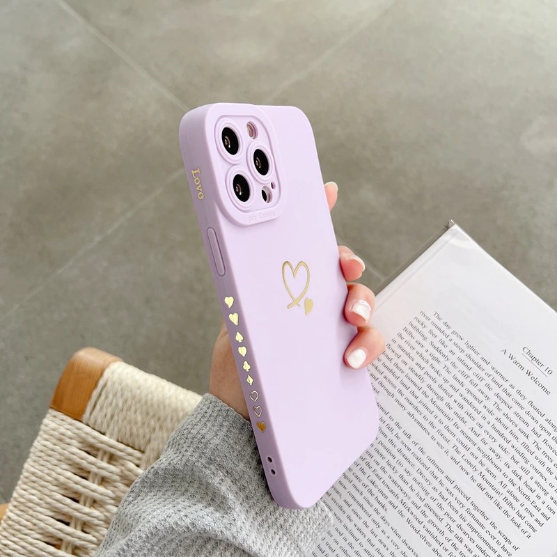 Golden Heart Purple iPhone 12 Pro Max Case